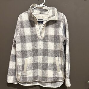 SMALL Abercrombie & Fitch Gray and Cream Zip Pullover